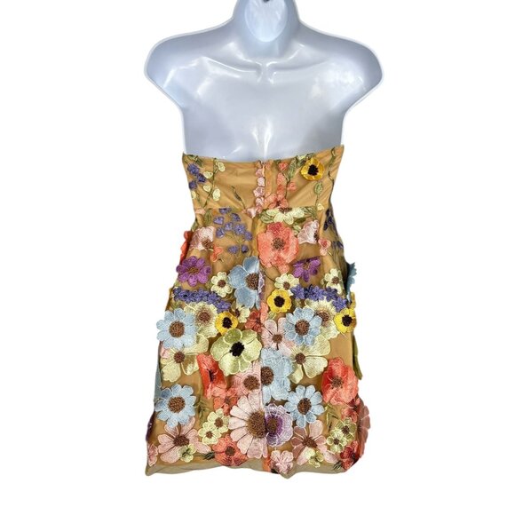 NWT Betsey Johnson Daisy Me Rollin Floral Mini Dress Strapless Pastel Flowers LG - Picture 10 of 12